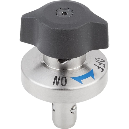 Kipp Ball Lock Pin With Rotary Actuation, D1=10, L2=21, 5, Steel Nickel-Plated, Comp:Polyamide Comp:Black K1064.1022